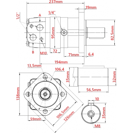 SILNIK HYDRAULICZNY BMS SMS OMS 400 cm3 ALSG3 GR3